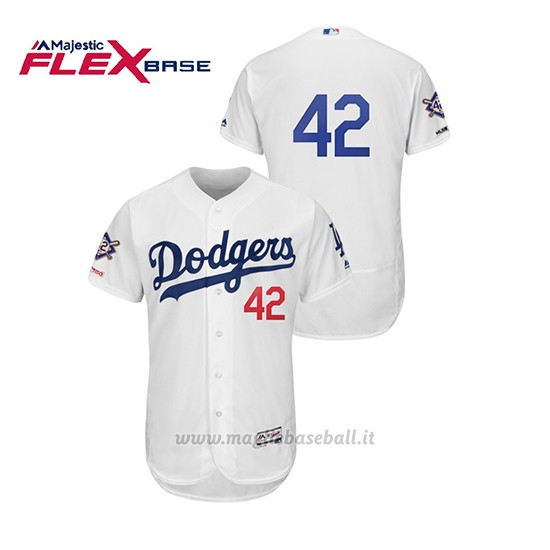 Maglia Baseball Uomo Los Angeles Dodgers 2019 Jackie Robinson Day Flex Base Bianco
